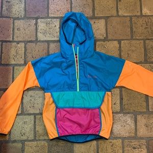 cotopaxi half zip technical rain jacket/wind breaker multicolored